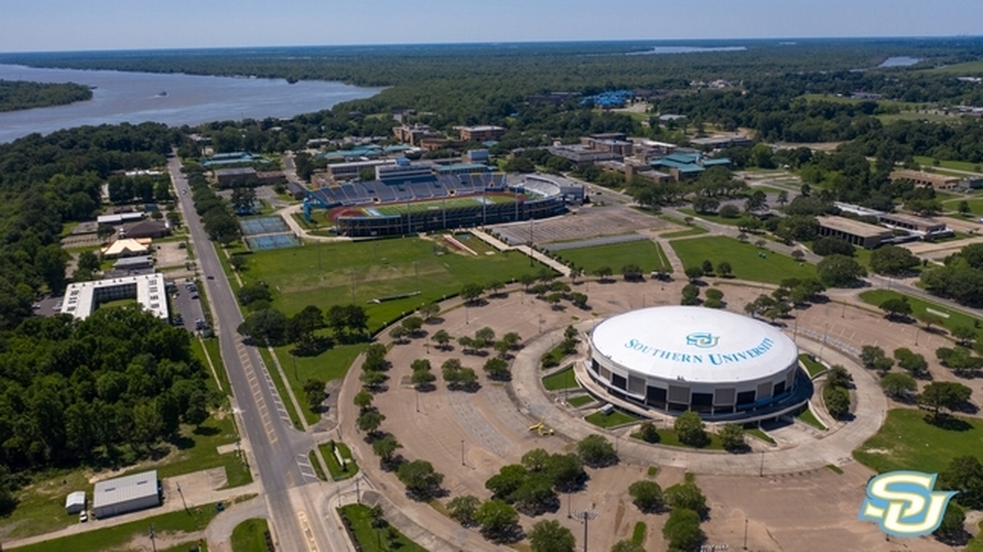 Aerial view of campus.