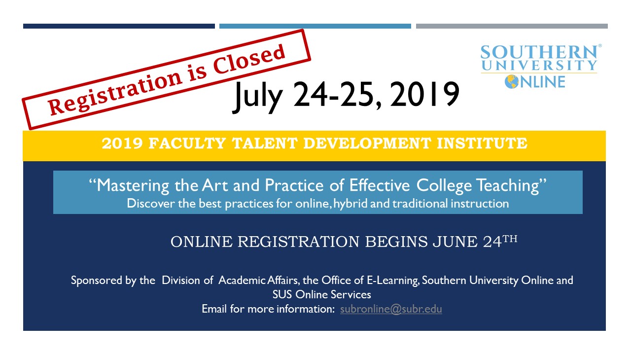 Save the Date Faculty Talent Institute