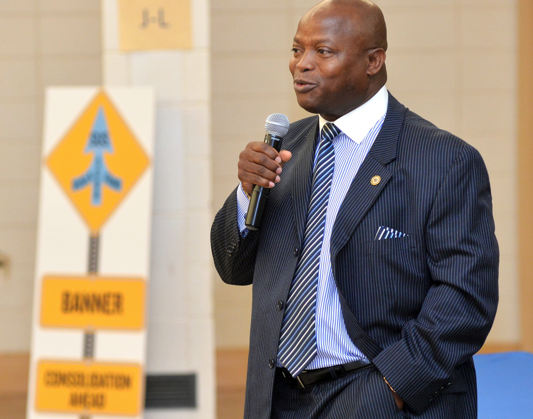 Dr. Gabriel Fagbeyiro, associate vice president for information technology and chief information officer of the Southern University System, address summit participants.
