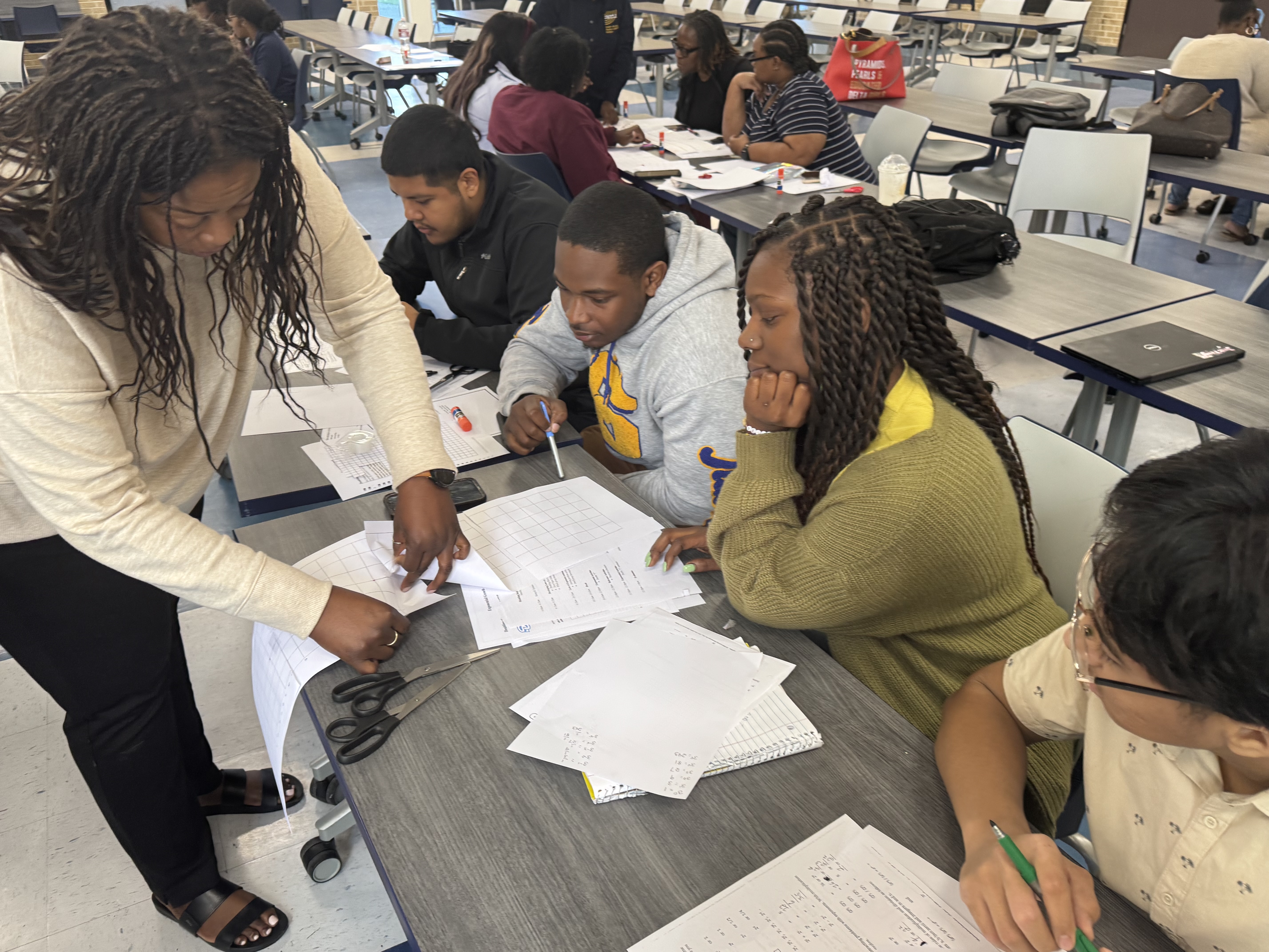 Students engaged in professional development activities