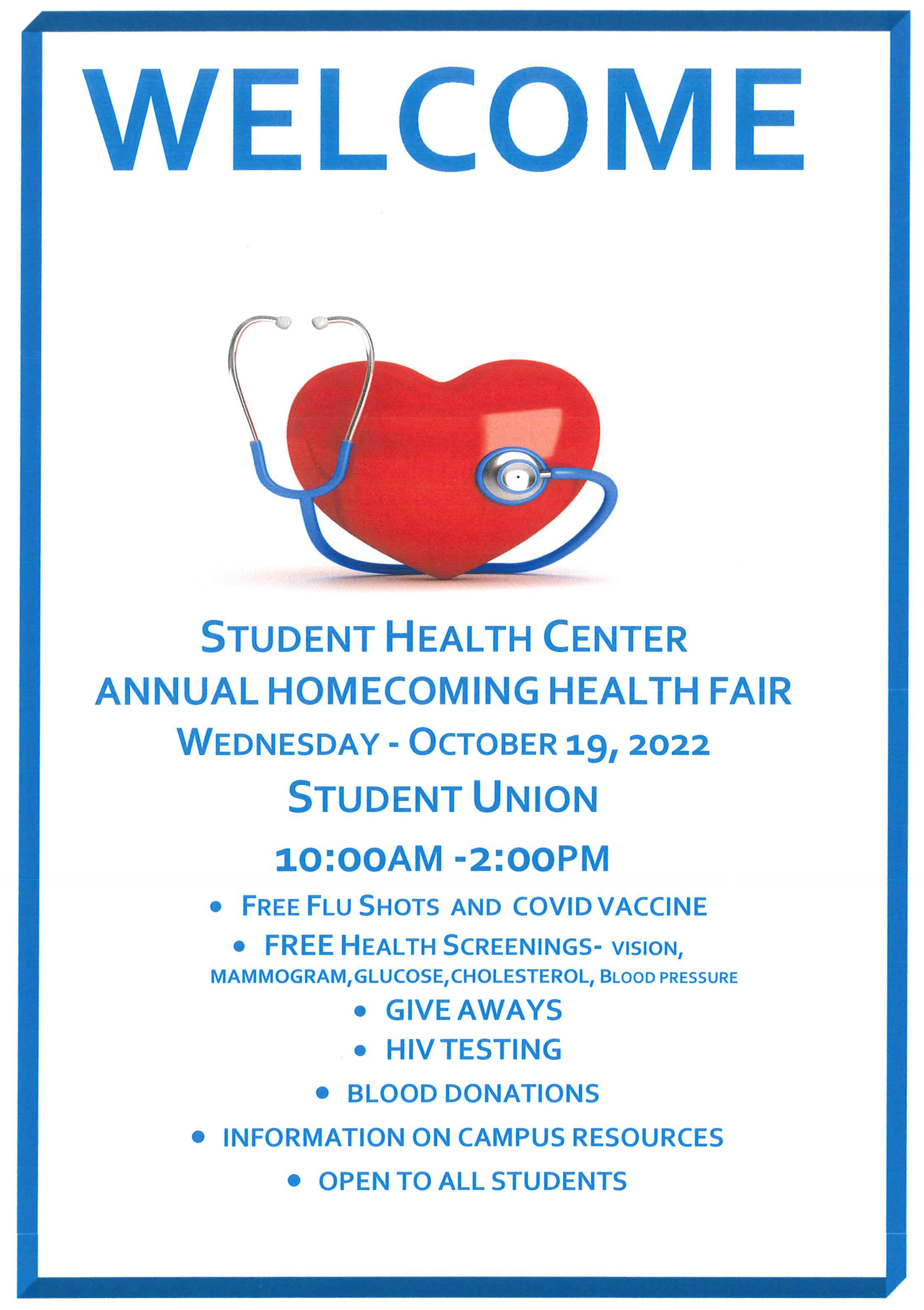 Student Health Center's Annual Homecoming Health Fair